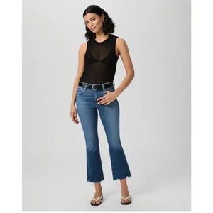Paige Collette Crop Flare Jean with Raw Hem